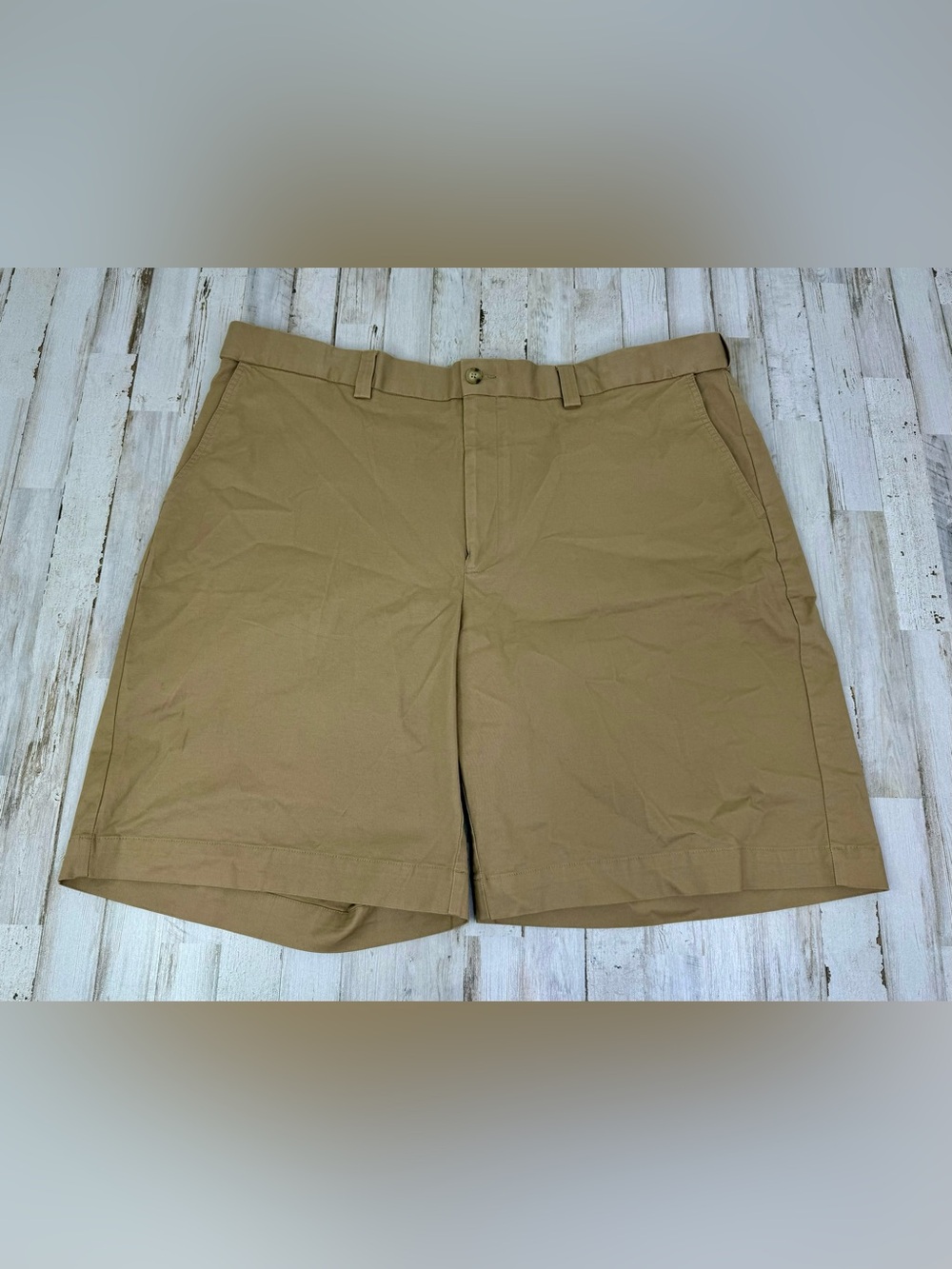 Oak Hill Shorts Mens 48 Khaki Stretch Chino Big & Tall Flat Front 10 Inseam NWT - Picture 2 of 12